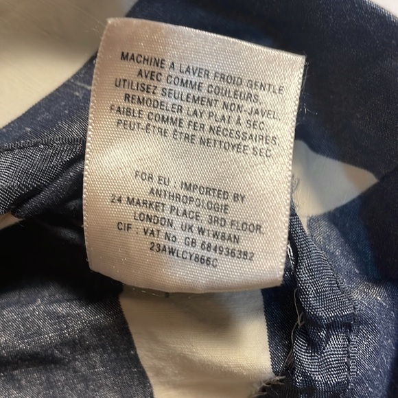 Anthropologie Postmark Chevron Endpoint Dress Halter Jumper Linen Cotton Size 6 - Picture 15 of 15